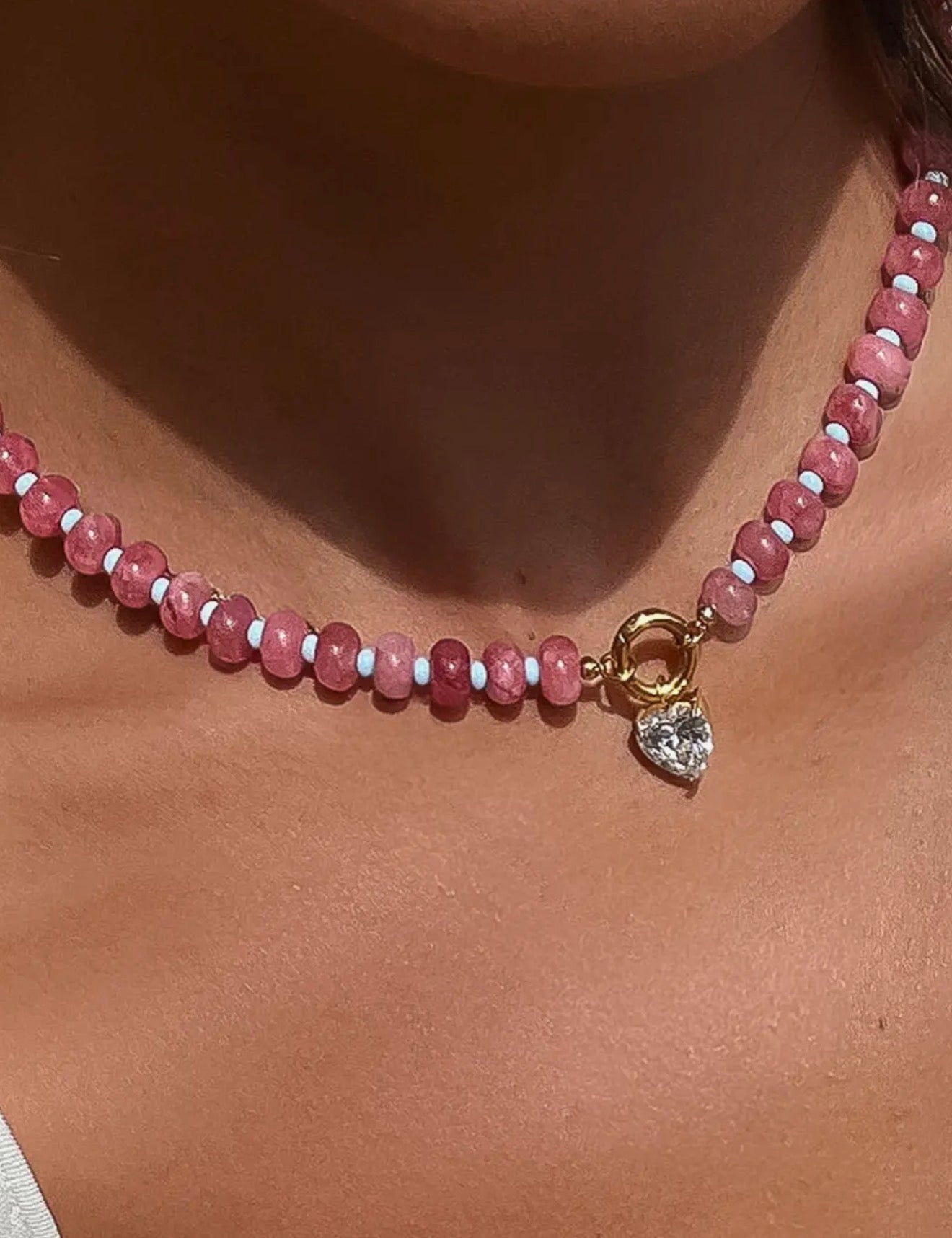 Strawberry Beaded Necklace
