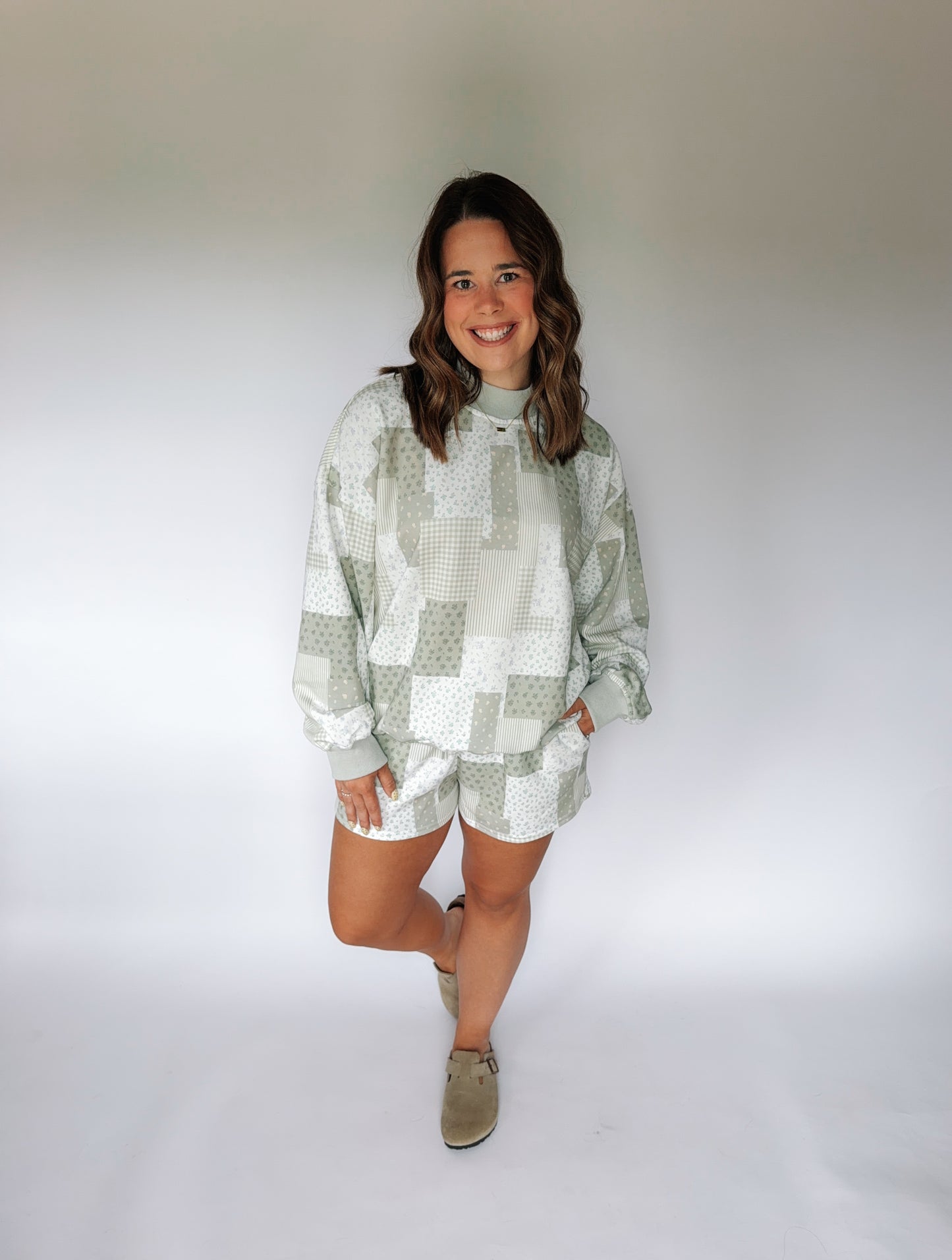Sage Quilted Short Set