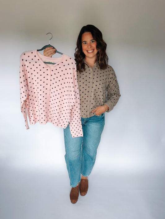 Polk-a-dot Cozy Cardigan