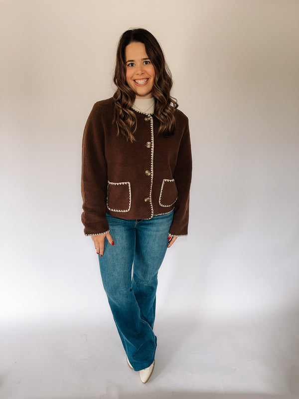 Stitched Sherpa Cardigan image 0
