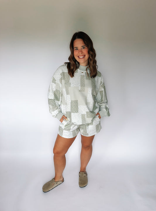 Sage Quilted Short Set