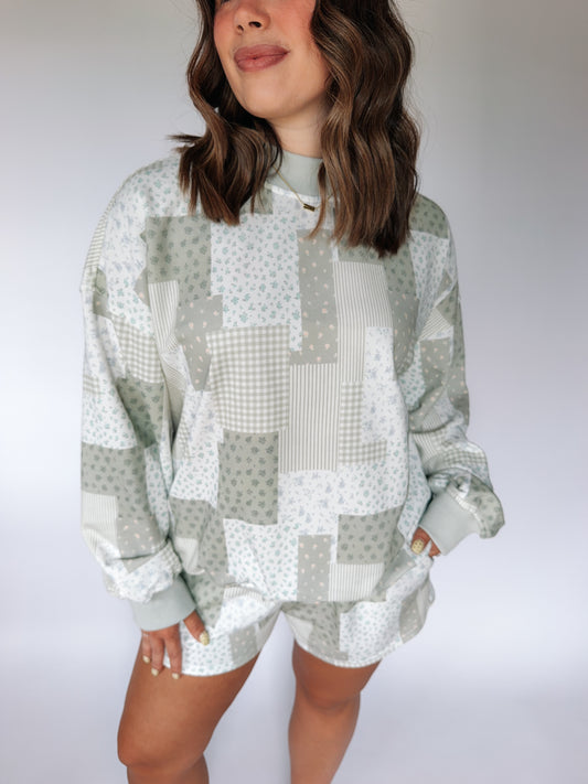 Sage Quilted Short Set