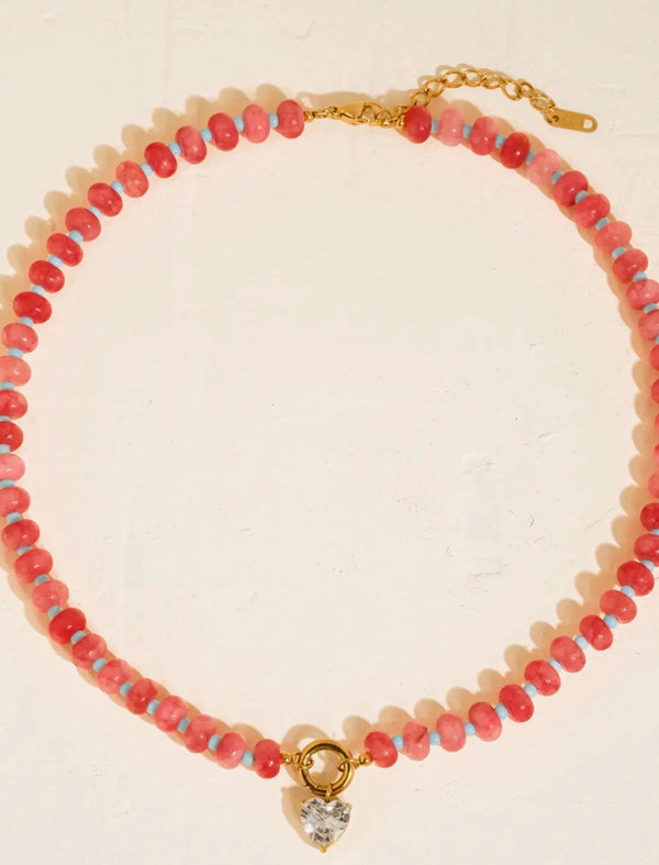 Strawberry Beaded Necklace