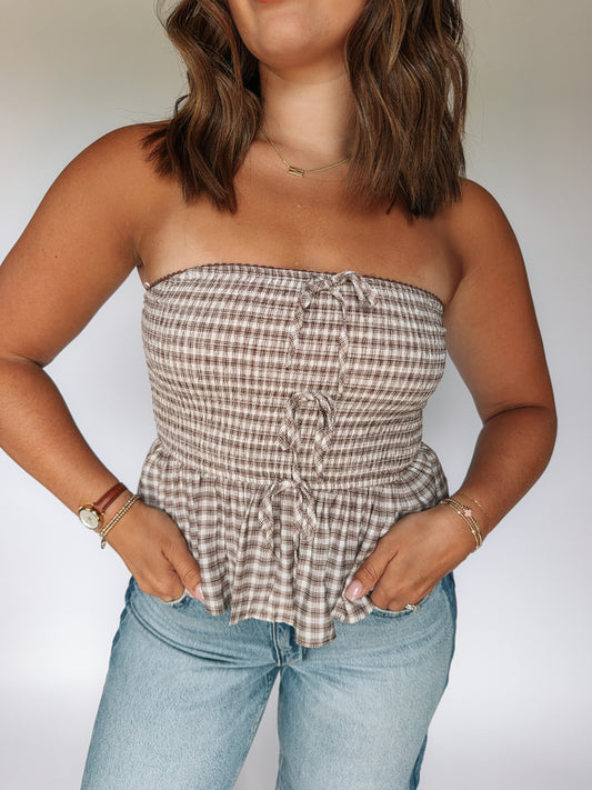 Carmel Swirl Tube Top
