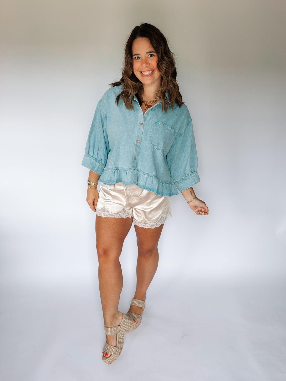 Lindsay Denim Top