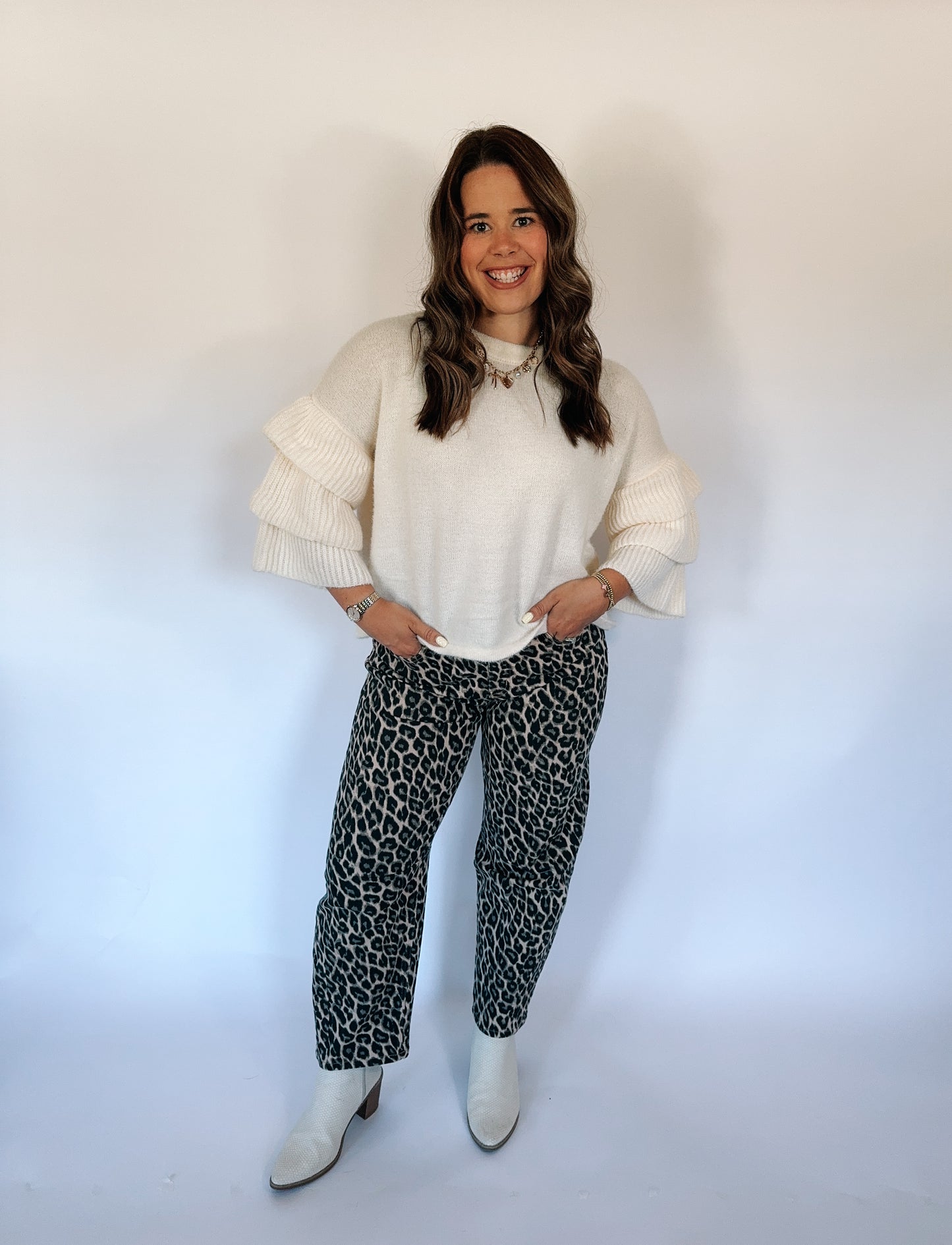 Marshmallow Ruffle Sweater image 0