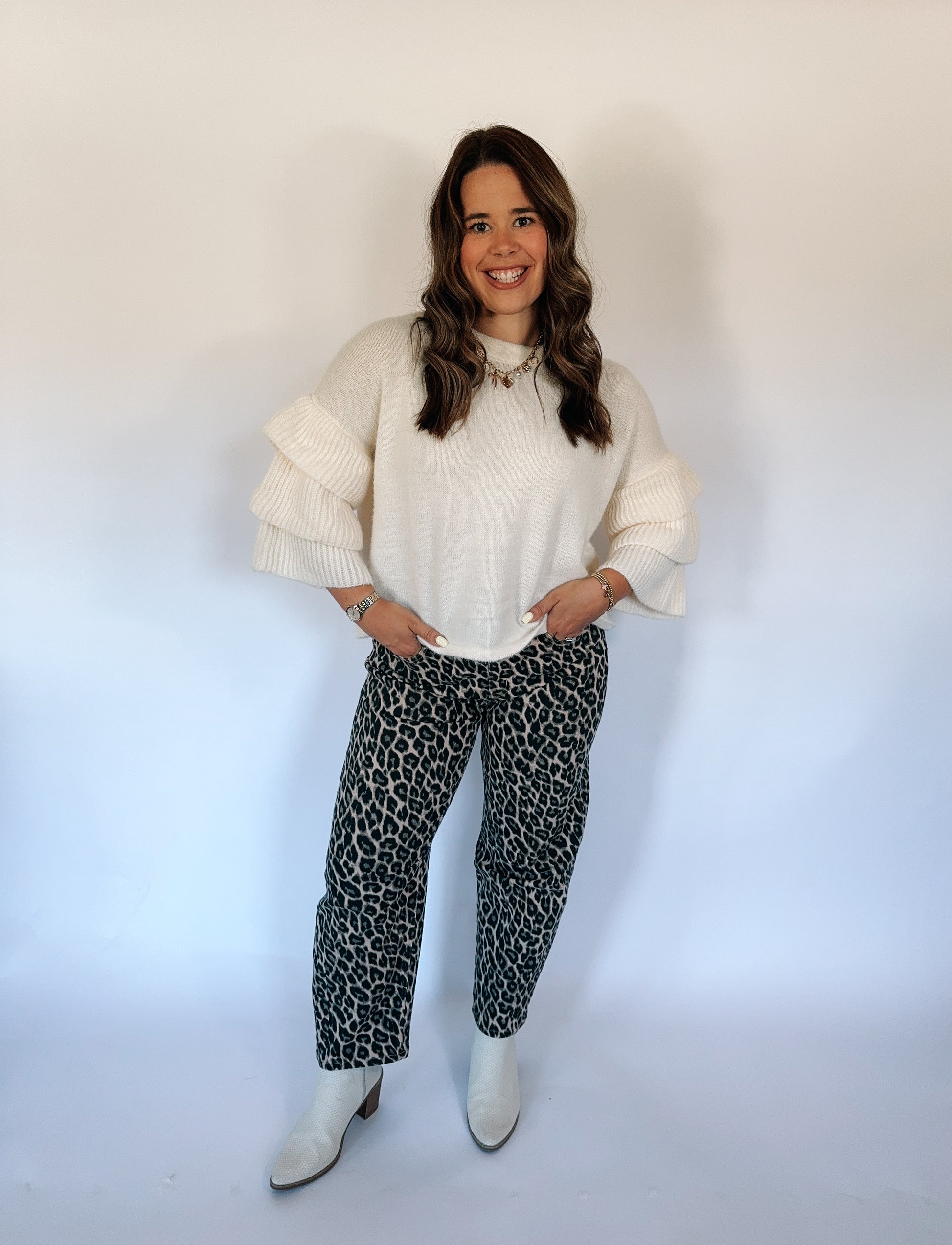 Marshmallow Ruffle Sweater image 0